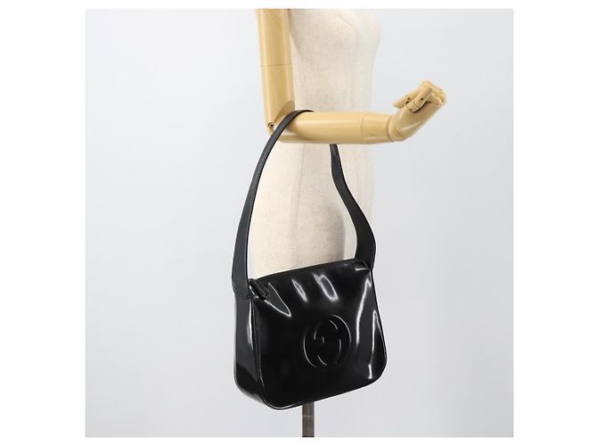 GUCCI Bolsa de ombro esmalte preto 001 1364 1703 - vista 22