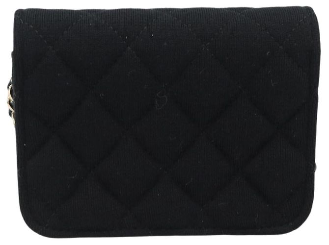 CHANEL Bolsa de Ombro Chain Mini Matelasse 12 Algodão Preto Ouro CC - vista 3