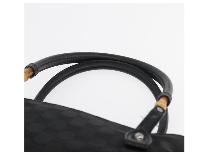 GUCCI GG Canvas Bamboo Hand Bag Black 112526 - vista 9