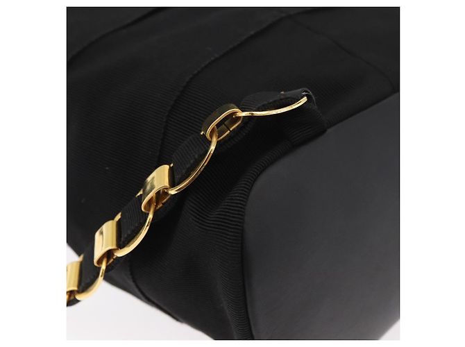 Salvatore Ferragamo Vala Chain Backpack Canvas Black Gold - vista 12