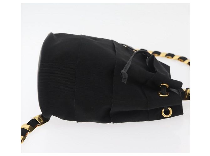 Salvatore Ferragamo Vala Chain Backpack Canvas Black Gold - vista 4