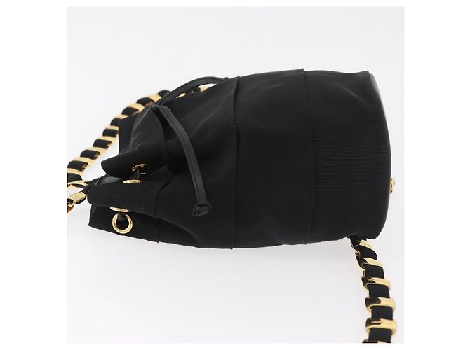 Salvatore Ferragamo Vala Chain Backpack Canvas Black Gold - vista 5