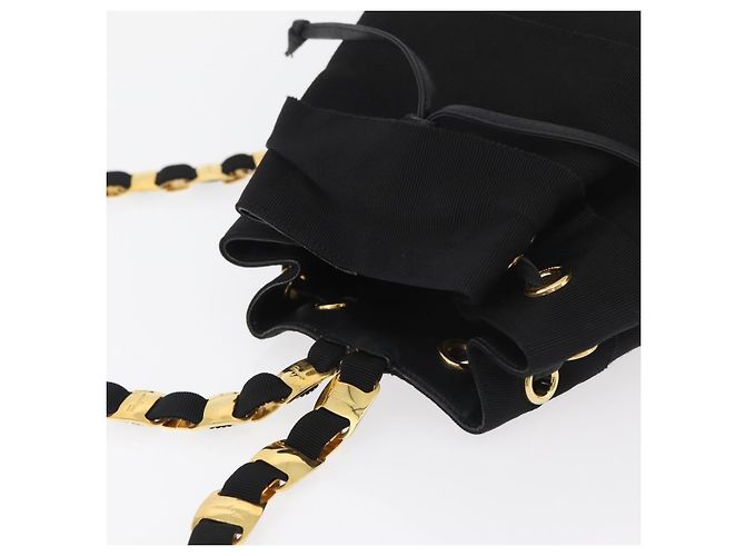 Salvatore Ferragamo Vala Chain Backpack Canvas Black Gold - vista 6