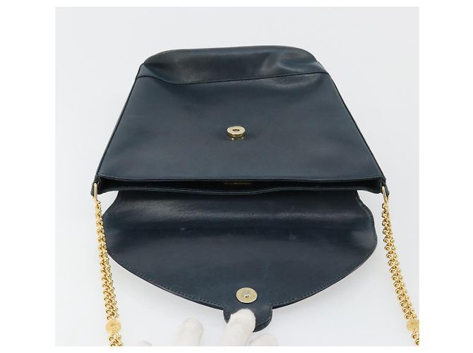 Tiffany & Co TIFFANY&Co. Chain Shoulder Bag Leather Navy Gold - vista 15