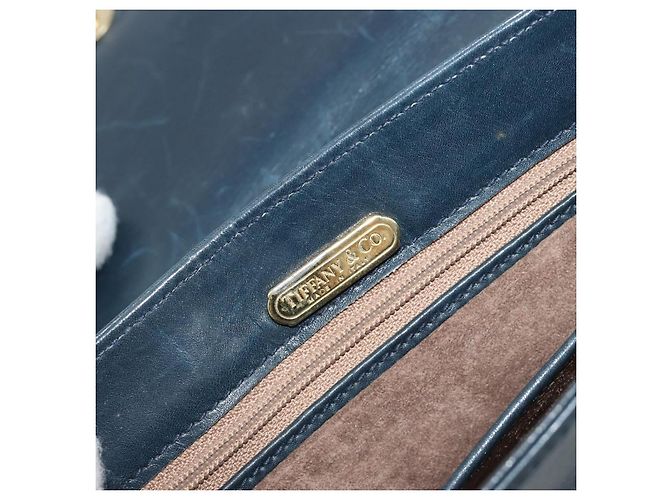 Tiffany & Co TIFFANY&Co. Chain Shoulder Bag Leather Navy Gold - vista 16