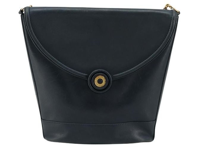 Tiffany & Co TIFFANY&Co. Chain Shoulder Bag Leather Navy Gold - vista 2