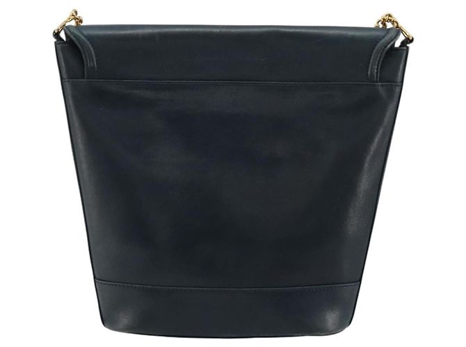 Tiffany & Co TIFFANY&Co. Chain Shoulder Bag Leather Navy Gold - vista 3