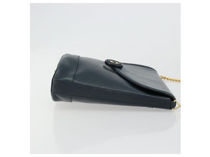 Tiffany & Co TIFFANY&Co. Chain Shoulder Bag Leather Navy Gold - vista 4