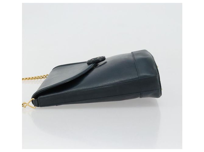 Tiffany & Co TIFFANY&Co. Chain Shoulder Bag Leather Navy Gold - vista 5