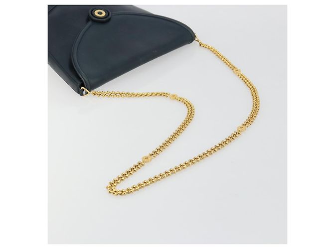 Tiffany & Co TIFFANY&Co. Chain Shoulder Bag Leather Navy Gold - vista 7