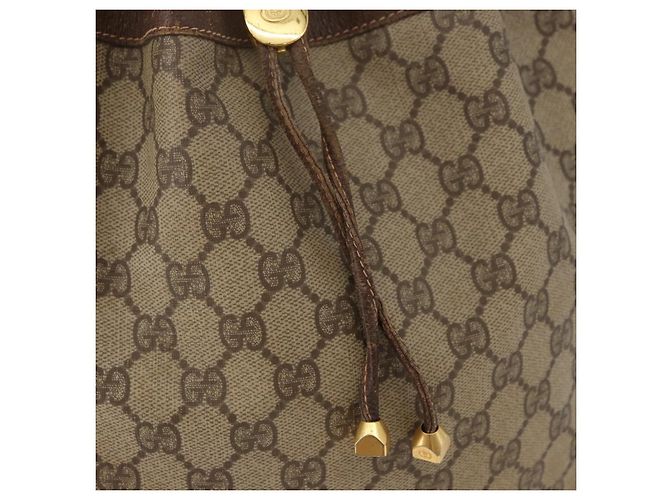 GUCCI GG Supreme Sherry Line Drawstring PVC Beige Red 164 02 034 - vista 14