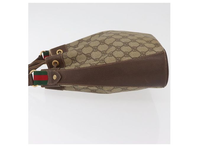 GUCCI GG Supreme Sherry Line Drawstring PVC Beige Red 164 02 034 - vista 5