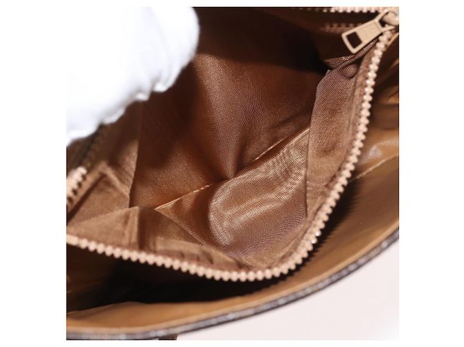 Céline CELINE Macadam Canvas Shoulder Bag PVC Leather Brown Gold - vista 22
