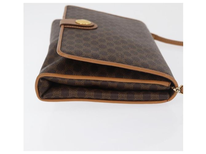 Céline CELINE Macadam Canvas Shoulder Bag PVC Leather Brown Gold - vista 4