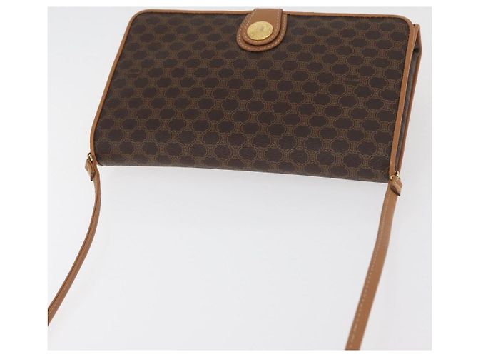 Céline CELINE Macadam Canvas Shoulder Bag PVC Leather Brown Gold - vista 6