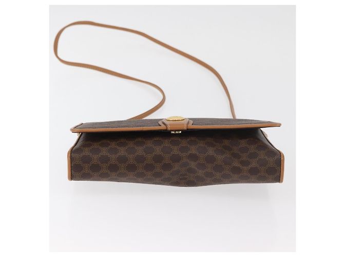 Céline CELINE Macadam Canvas Shoulder Bag PVC Leather Brown Gold - vista 9