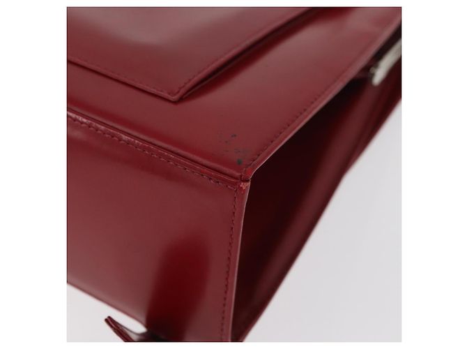 SAINT LAURENT Backpack Leather Red Silver - vista 11