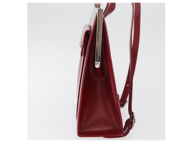 SAINT LAURENT Backpack Leather Red Silver - vista 4
