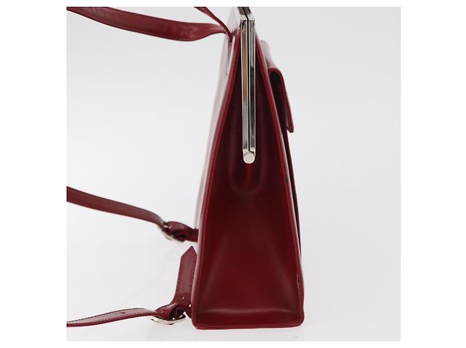 SAINT LAURENT Backpack Leather Red Silver - vista 5