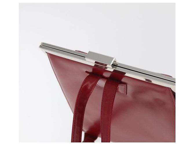 SAINT LAURENT Backpack Leather Red Silver - vista 6