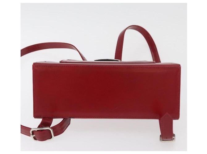 SAINT LAURENT Backpack Leather Red Silver - vista 9
