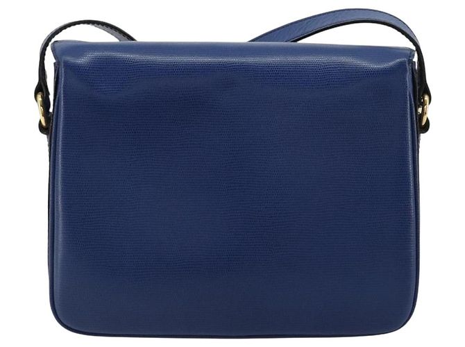 Céline CELINE Circle Shoulder Bag Leather Blue Gold - vista 3