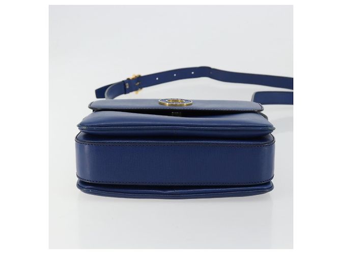 Céline CELINE Circle Shoulder Bag Leather Blue Gold - vista 9