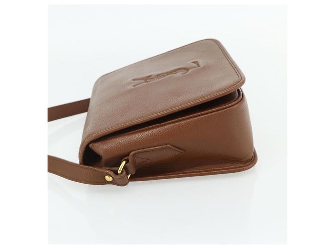 SAINT LAURENT Shoulder Bag Leather Brown Gold - vista 3