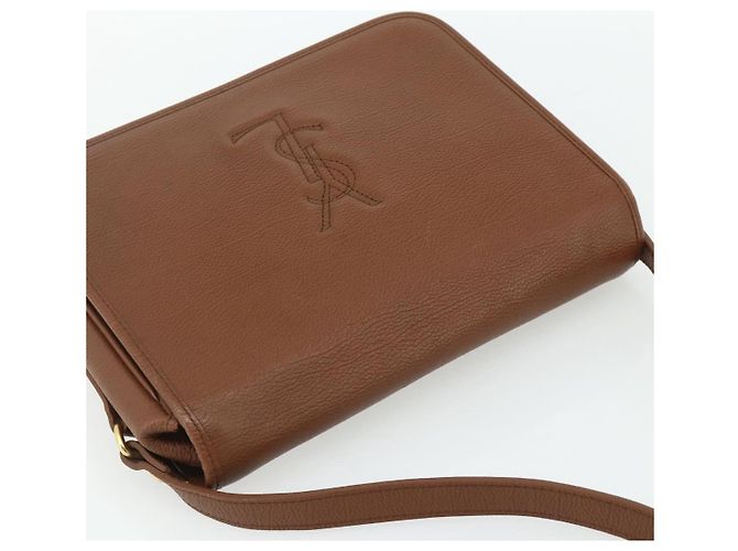 SAINT LAURENT Shoulder Bag Leather Brown Gold - vista 6