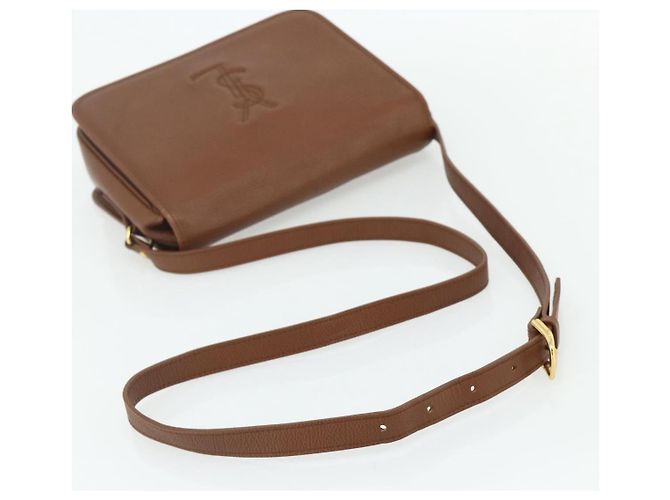 SAINT LAURENT Shoulder Bag Leather Brown Gold - vista 7