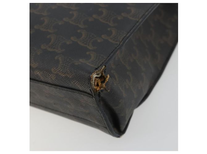 Céline CELINE Triomphe Canvas Vertical Cabas Tote Bag PVC Dark Brown Gold - vista 10