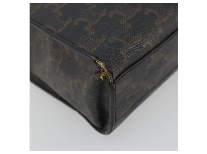 Céline CELINE Triomphe Canvas Vertical Cabas Tote Bag PVC Dark Brown Gold - vista 11