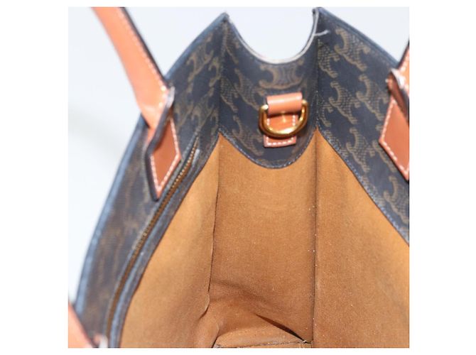 Céline CELINE Triomphe Canvas Vertical Cabas Tote Bag PVC Dark Brown Gold - vista 16