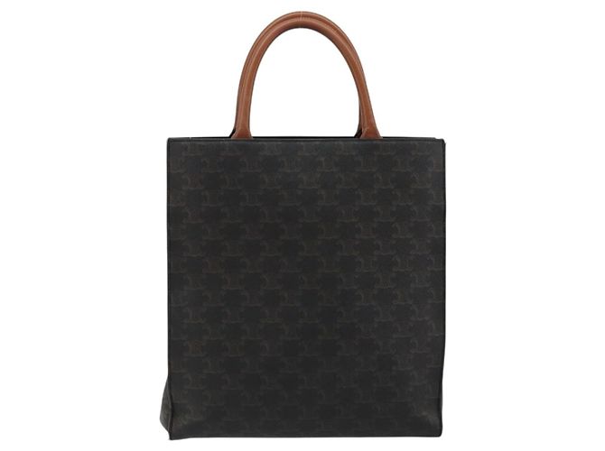 Céline CELINE Triomphe Canvas Vertical Cabas Tote Bag PVC Dark Brown Gold - vista 3
