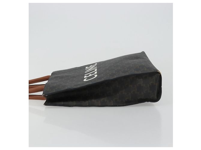 Céline CELINE Triomphe Canvas Vertical Cabas Tote Bag PVC Dark Brown Gold - vista 5