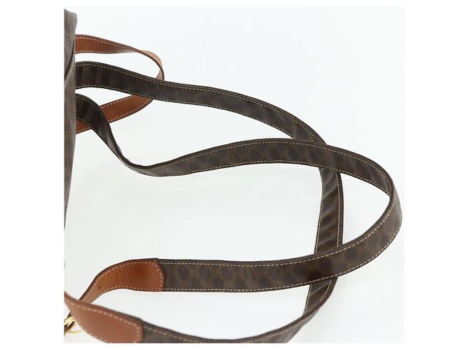 Céline CELINE Macadam Canvas Backpack PVC Leather Brown Gold - vista 10