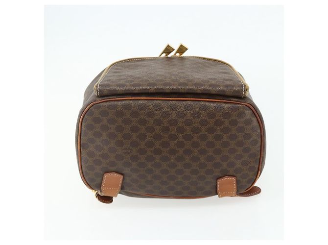 Céline CELINE Macadam Canvas Backpack PVC Leather Brown Gold - vista 11