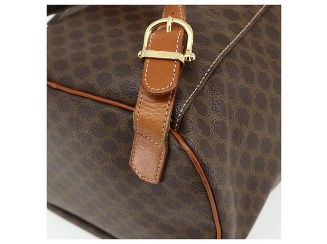 Céline CELINE Macadam Canvas Backpack PVC Leather Brown Gold - vista 14