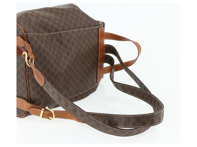 Céline CELINE Macadam Canvas Backpack PVC Leather Brown Gold - vista 9
