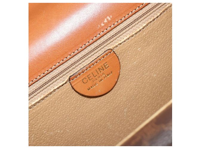 Céline CELINE Macadam Canvas Hand Bag PVC Leather Brown Gold - vista 17
