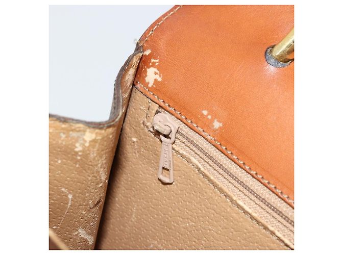 Céline CELINE Macadam Canvas Hand Bag PVC Leather Brown Gold - vista 21