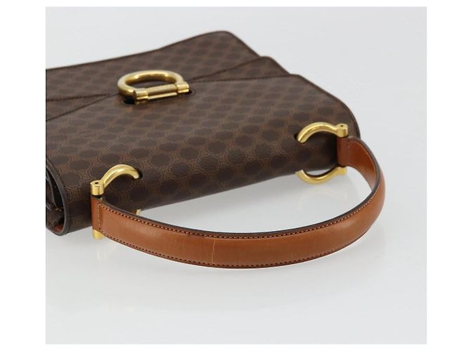 Céline CELINE Macadam Canvas Hand Bag PVC Leather Brown Gold - vista 7