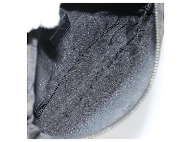 FENDI Zucchino Canvas Shoulder Bag Silver Black - vista 11