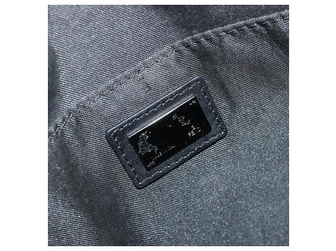 FENDI Zucchino Canvas Shoulder Bag Silver Black - vista 18