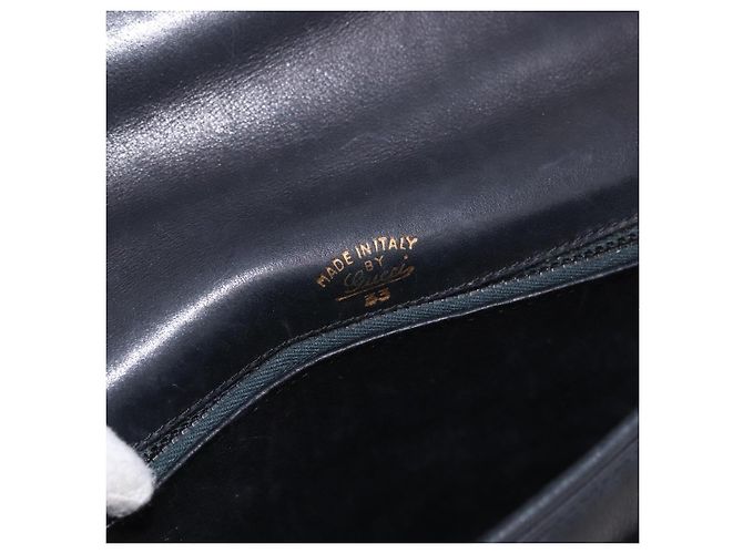 GUCCI Shoulder Bag Leather 2way Black Gold - vista 12