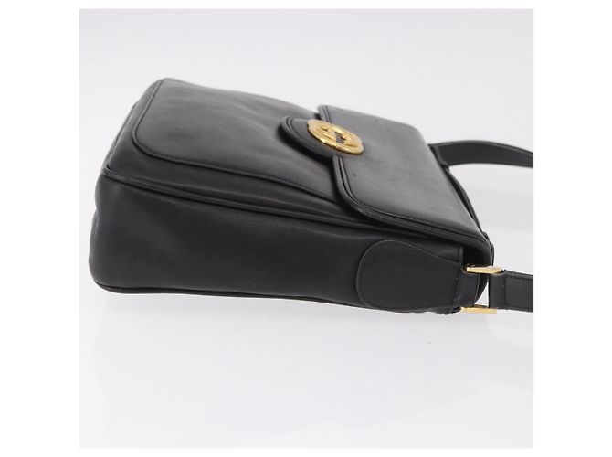 GUCCI Shoulder Bag Leather 2way Black Gold - vista 3