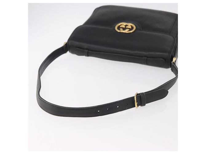 GUCCI Shoulder Bag Leather 2way Black Gold - vista 8
