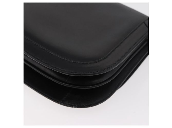 GUCCI Horsebit Shoulder Bag Leather Black Gold - vista 13