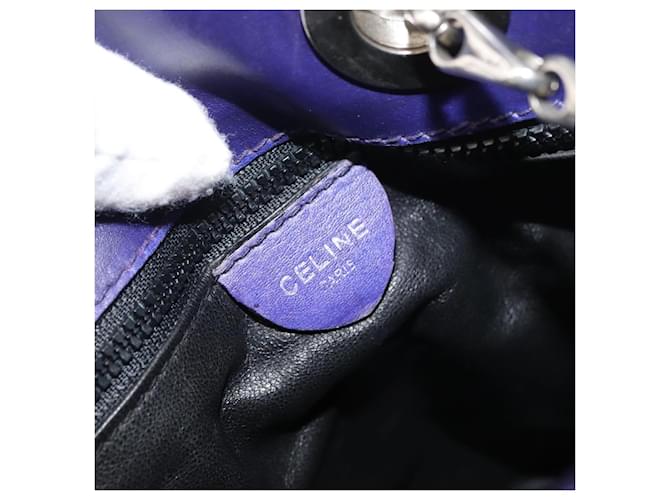 Céline CELINE Chain Shoulder Bag Leather Blue Silver - vista 15