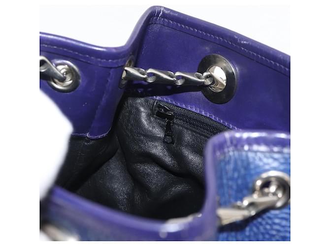Céline CELINE Chain Shoulder Bag Leather Blue Silver - vista 19